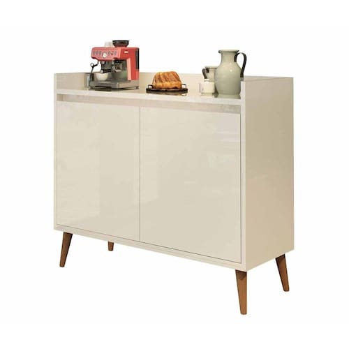 imagem-Buffet Aparador Retrô Delux 2 Portas Gloss  - BEGE CLARO