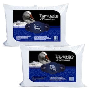 Kit Travesseiros de Plumas de Ganso Ecológica 2 Peças Casa Dona Branco