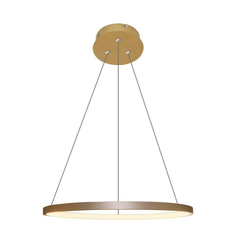 Pendente Moderno Anel Ring Dourado 1 Arco 20w 40cm led Integrado Bivolt St459