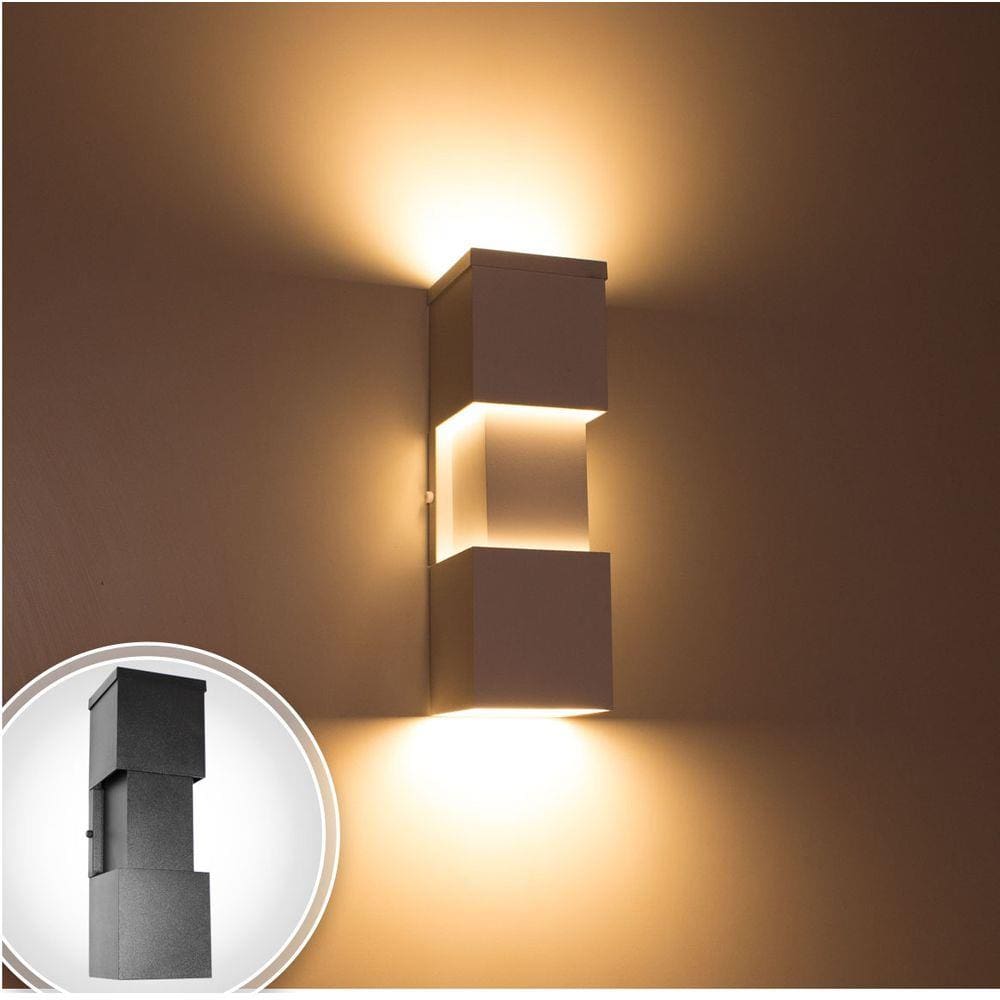 Arandela Perfil Preta + 2 Lâmpadas Led 10w 3000K Externa ST148