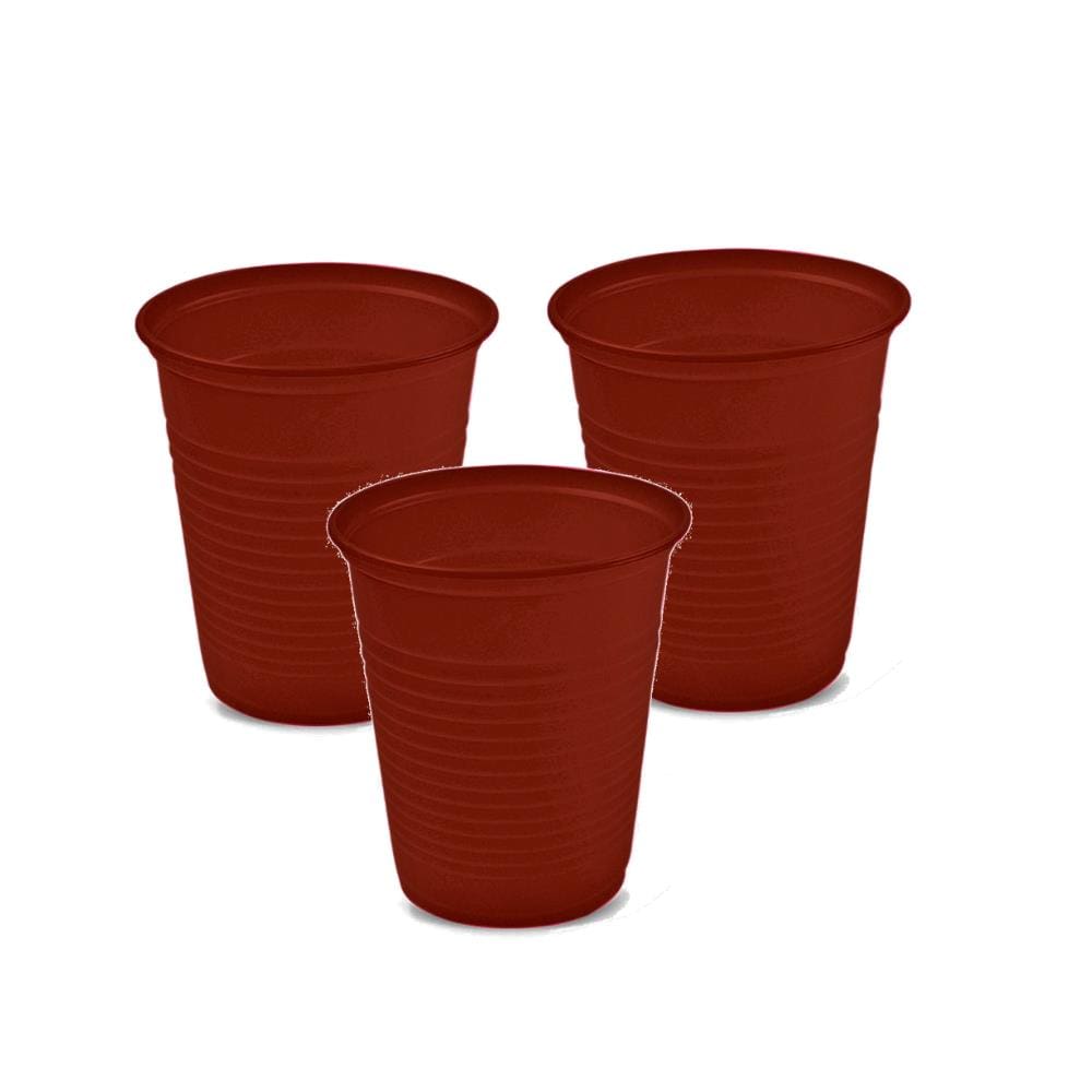 Copo de Plástico Descartável Marrom 200ml Pacote c/ 50un Trik Trik