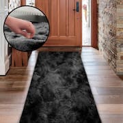 Tapete Passadeira Shaggy Pelo Alto Felpudo 50x200cm Casa Dona Preto