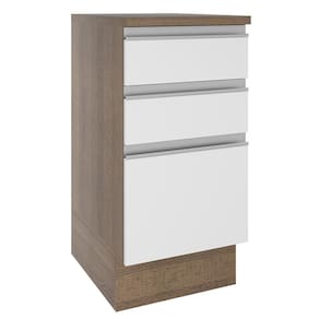 Balcão Glamy 40 cm 3 Gavetas Rustic e Branco Madesa