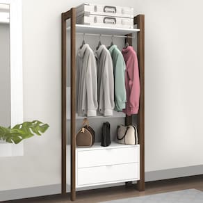 Closet 2 Gavetas 65 Cm Az1011 Branco/nogal - Tecno Mobili