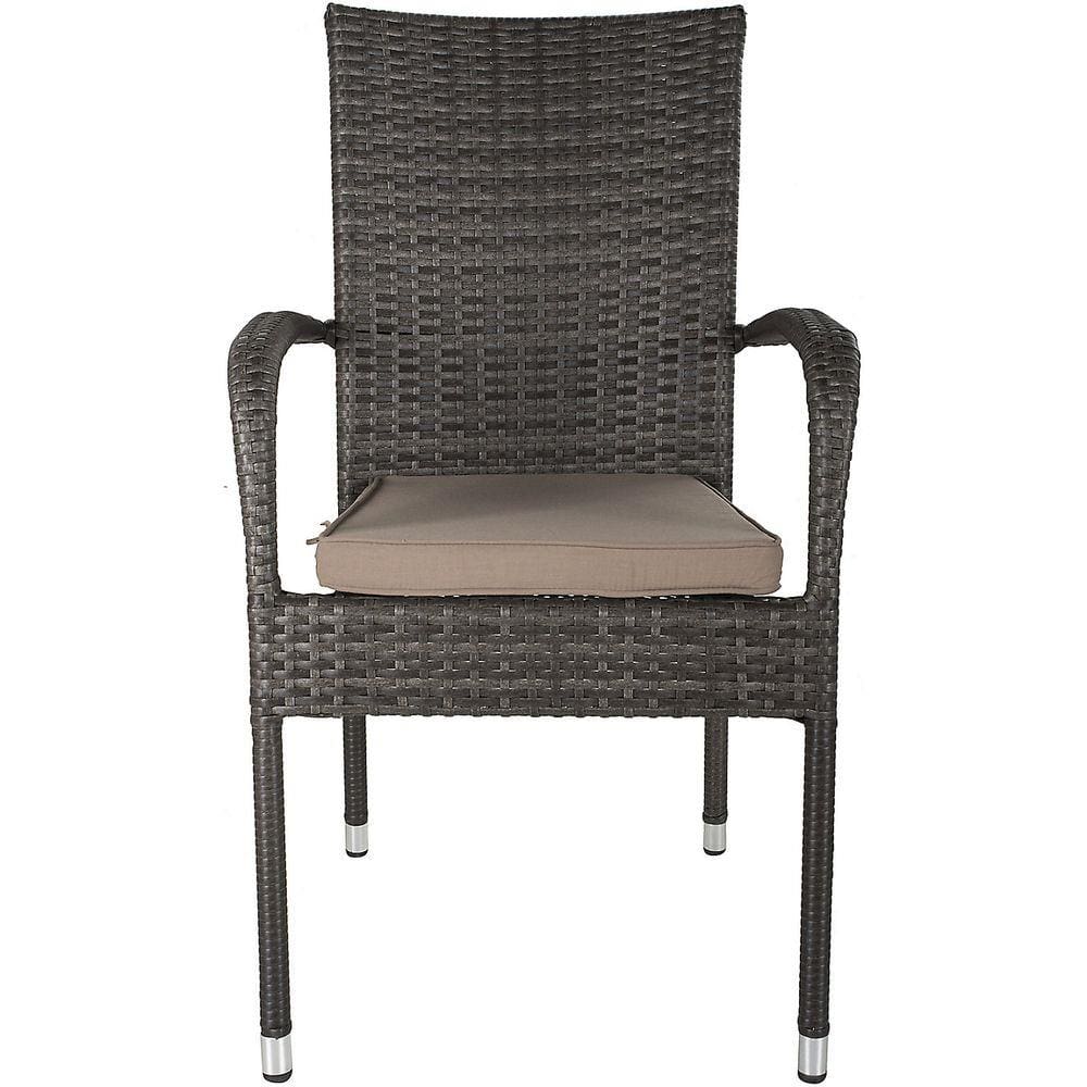Cadeira Porto Rattan de Alumínio PE Marrom Just Home Collection