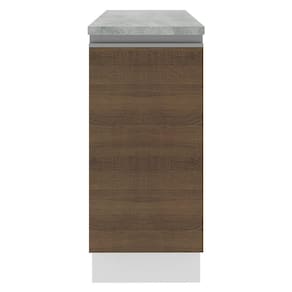 Balcão Glamy 35cm 1 Porta Branco e Rustic Madesa