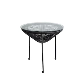 Mesa Cozumel 50cm Ratan PE para Área Externa Preto