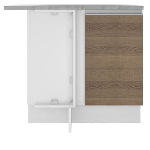 Balcão de CantoGlamy 1 Porta Branco e Rustic Madesa