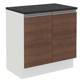 Balcão Acordes Glamy MDF80 cm 2 Portas Branco/RusticMadesa