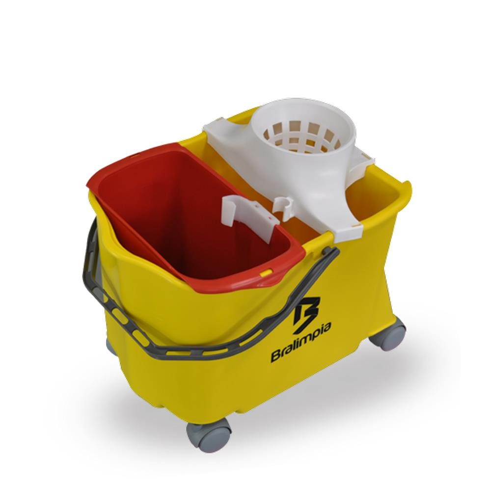 Balde Espremedor para Mop Úmido Doblô 20 l Standard Amarelo Bralimpia