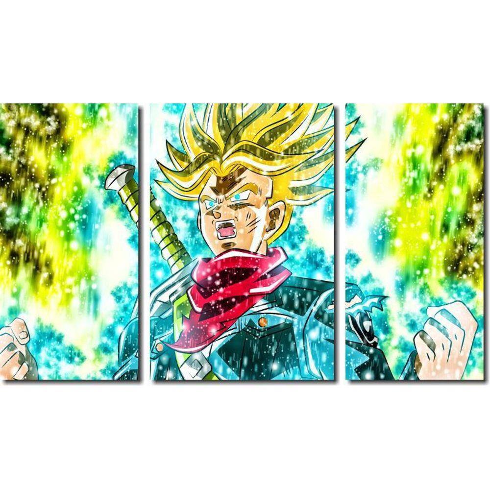 Quadro Decorativo Dragon Ball Z Goku Super Sayajin 2 Peças M17