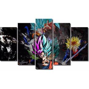 Quadro Decorativo Dragon Ball Z Goku Super Sayajin 5 peças m11