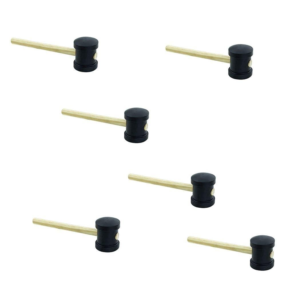Martelo Borracha Thompson 60mm Preto - Embalagem com 6 Unidades