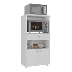 Balcão Multimóveis Multiuso Forno e Microondas Branco REF. 4060G 2 Portas e 1 Gaveta