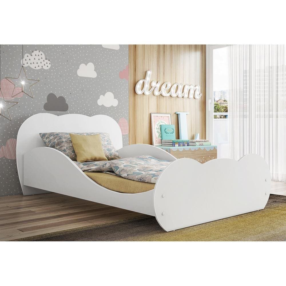 Cama solteiro mdf arezzo rufato branco Casas Bahia