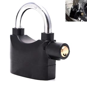 Cadeado com Alarme Sirene 110db Moto Anti furto Som Alto Segurança Casa
