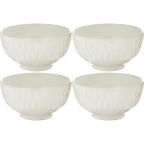Jogo Tigela Bowl Porcelana Branca Balloon 300ml 4 Unidades - Lyor