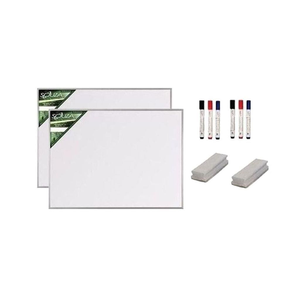 Conj. 2 Quadro Branco Standard 120x90 cm com Moldura de Alumínio R-5605 + 6 caneta + 2 apagador