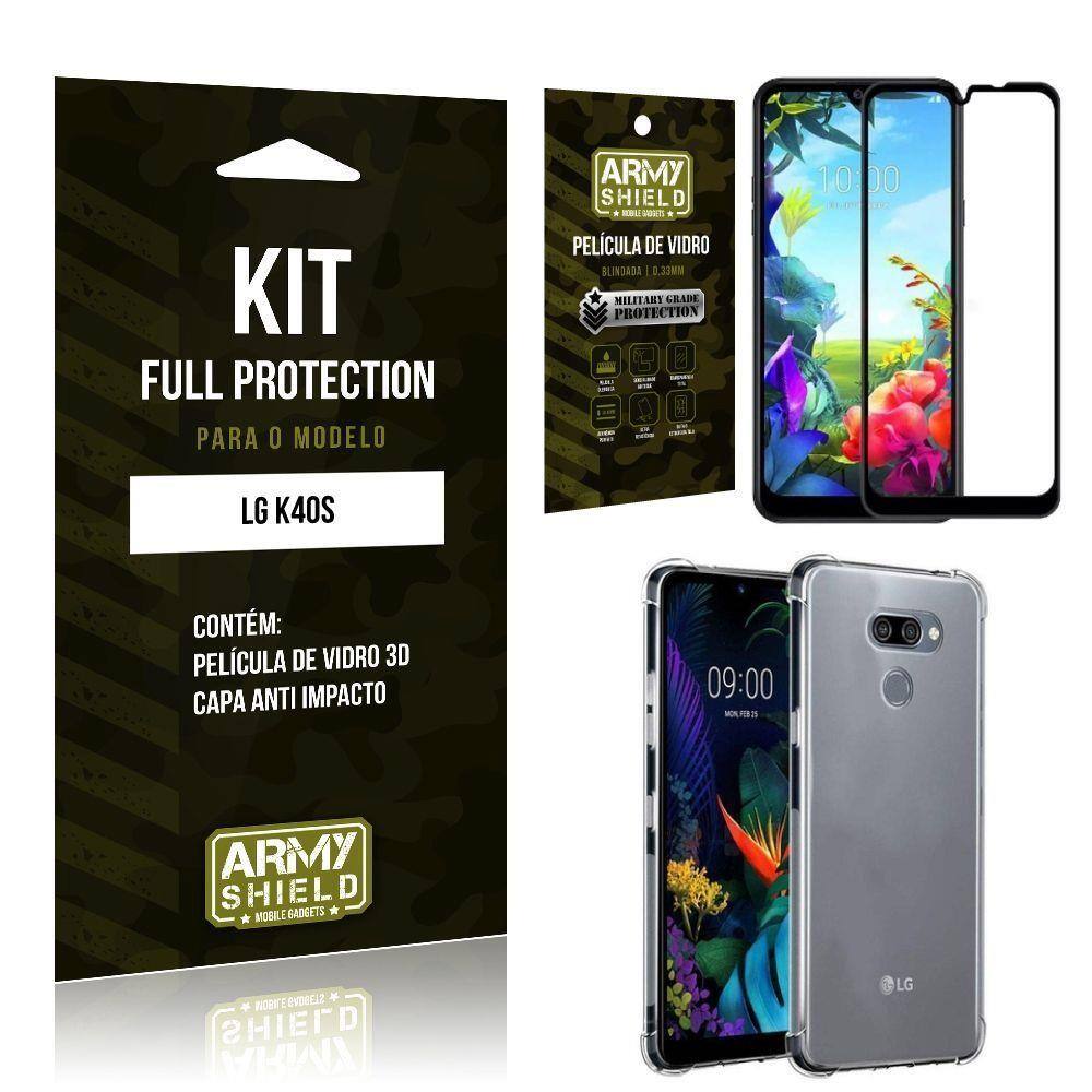 Kit Full Protection LG K40s Película de Vidro 3D + Capa Anti Impacto -  Armyshield | Casas Bahia