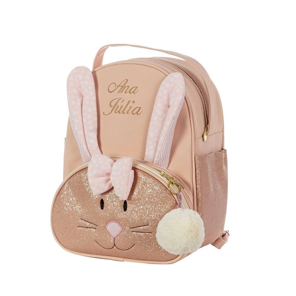 Mochila Infantil Escolar De Bichinho G Coelho Rosa Personalizado | Casas  Bahia