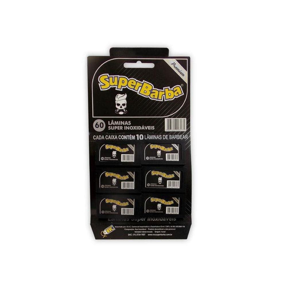 Lamina De Barbear 60Pc Super Barba Premium Barbearia