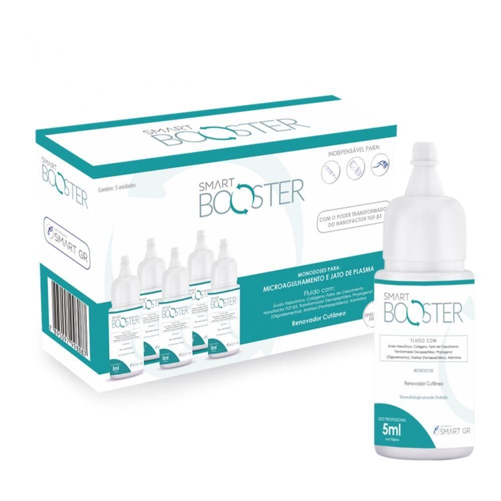 Smart Booster Fluído Renovador Cutâneo Monodose 5ml Para Microagulhamento e Jato de Plasma 5 Unidades