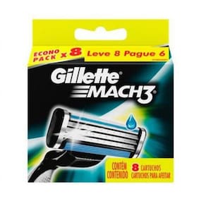 Carga para Aparelho de Barbear Gillette Mach3 - 8 Cartuchos