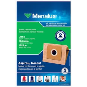 Kit com 3 Sacos Menalux Aspiradores de Pó Sim 02