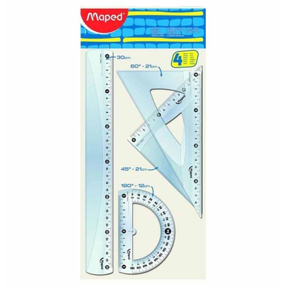 Kit Escolar 1 Grau Plastico Essentials / 4Un / Maped