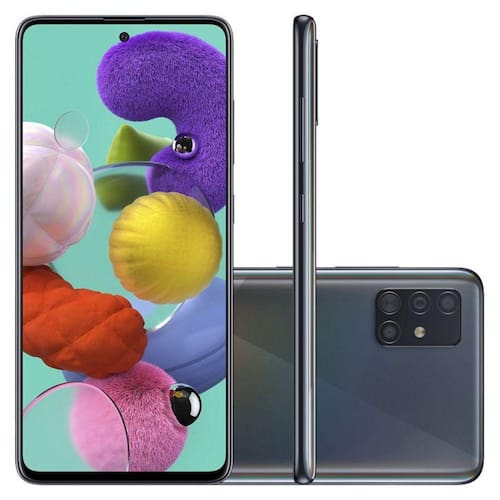 imagem-Smartphone Samsung - Galaxy A51 128GB 6.5" 4GB RAM Câmera Traseira Quádrupla 48MP 12MP 5MP 5MP Preto