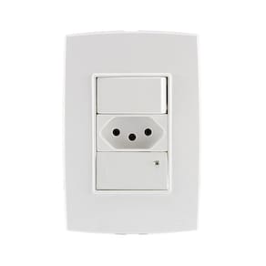 Conjunto Interruptor c/ Tomada 10A Guia No Escuro Force Line
