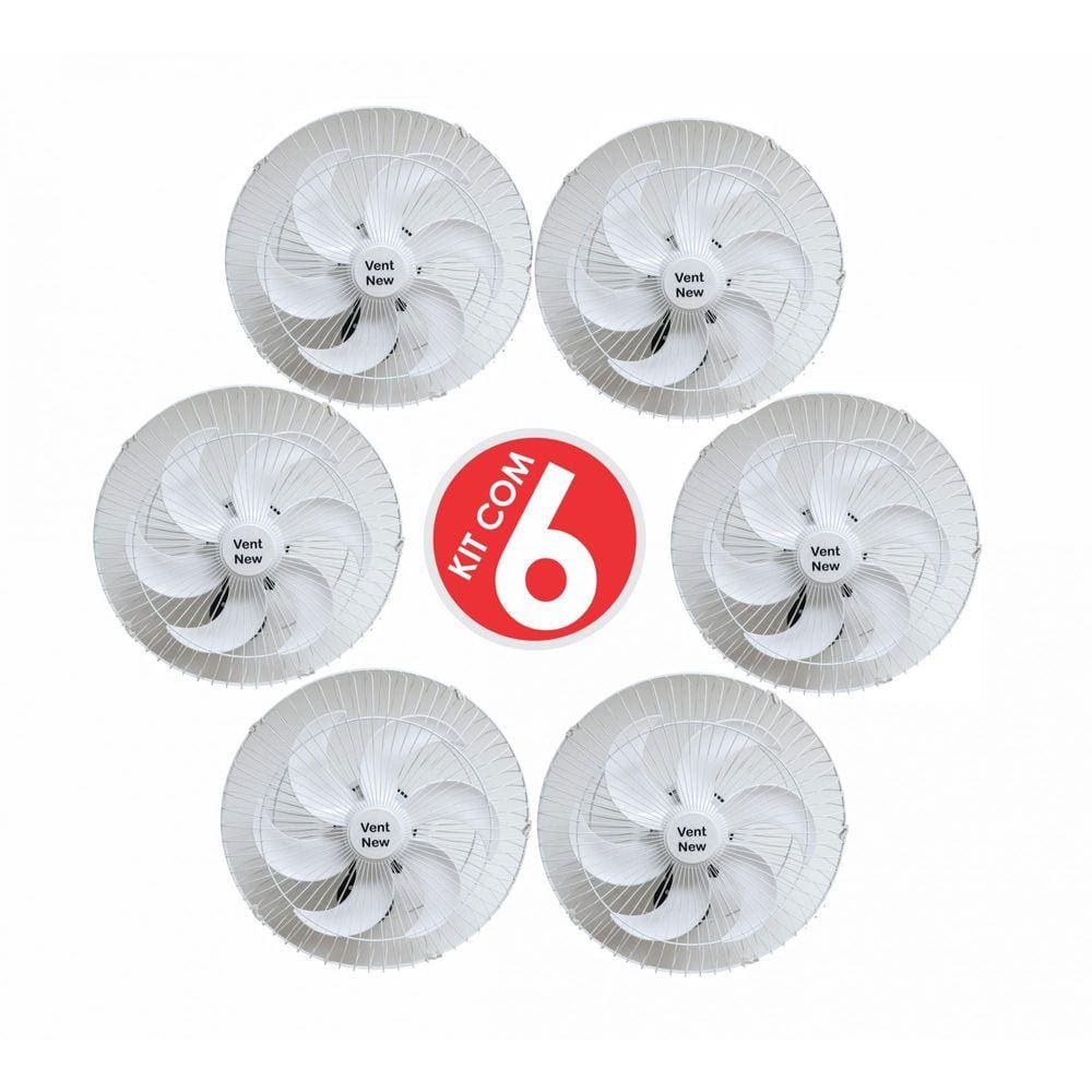 Kit 6 Ventiladores Parede Oscilante 50 Cm