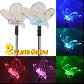 Luminária Solar para Jardim Abelha 2 Peças CBRN12930