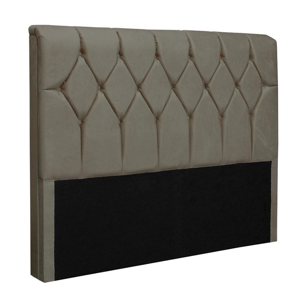 Cabeceira Queen Size - Com capitonê para cama box sued liso Paris  - BEGE MÉDIO