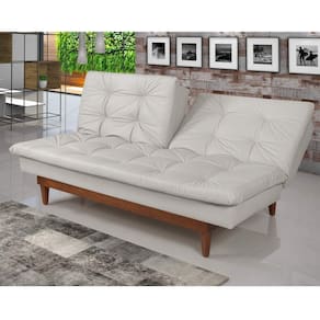 Sofá Cama 3 Lugares Pratic Madeira Império Estofados Gelo