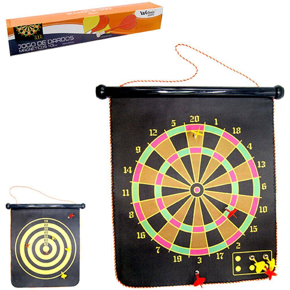 Jogo de Dardos Profissional Tiro Ao Alvo Dupla Face Tabuleiro 40cm