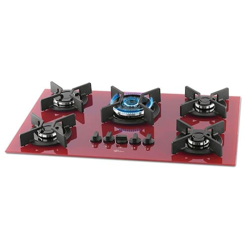 imagem-Cooktop a Gás Fischer Infinity, Rouge, 26298-62471, 5 Bocas, Mesa Vidro, Bivolt