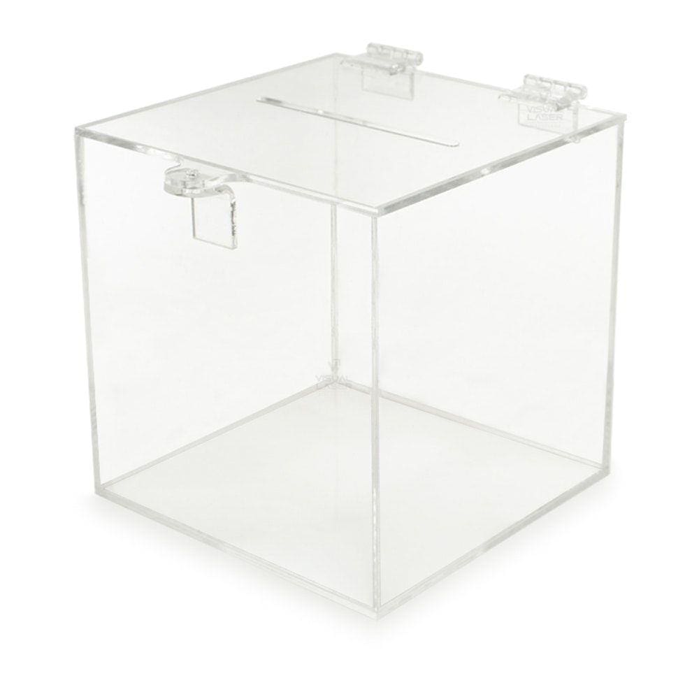 Urna Caixa Acrílica 15X15Cm Cubo Transparente Fecho Sorteio