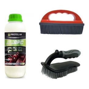 Kit Multilimpador de Alta Performance APC Multi Ecco Detalhamento Automotivo 1 Litro + 2 Escovas p/ Carpete