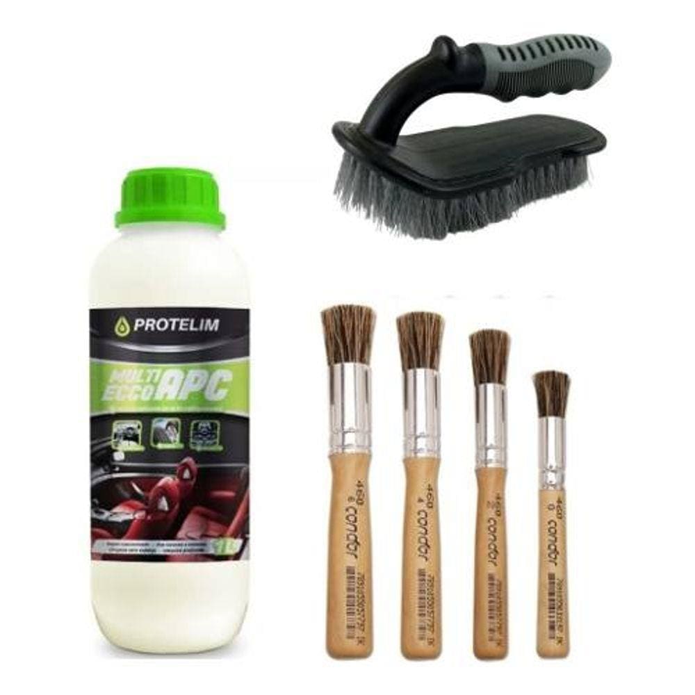Kit Para Detalhamento Automotivo Apc 1L Pincéis Escova