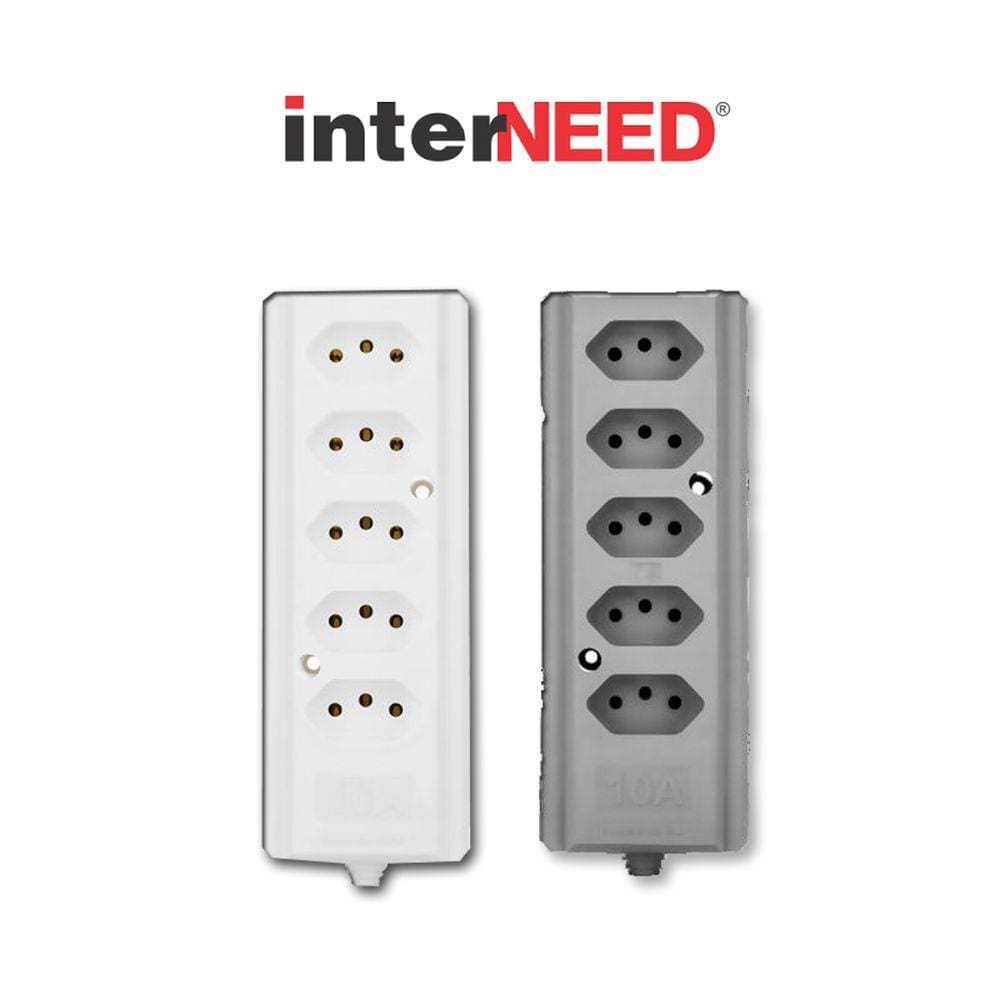 Tomada Barra Quíntupla 2 Polos + T 10A Branca Interneed