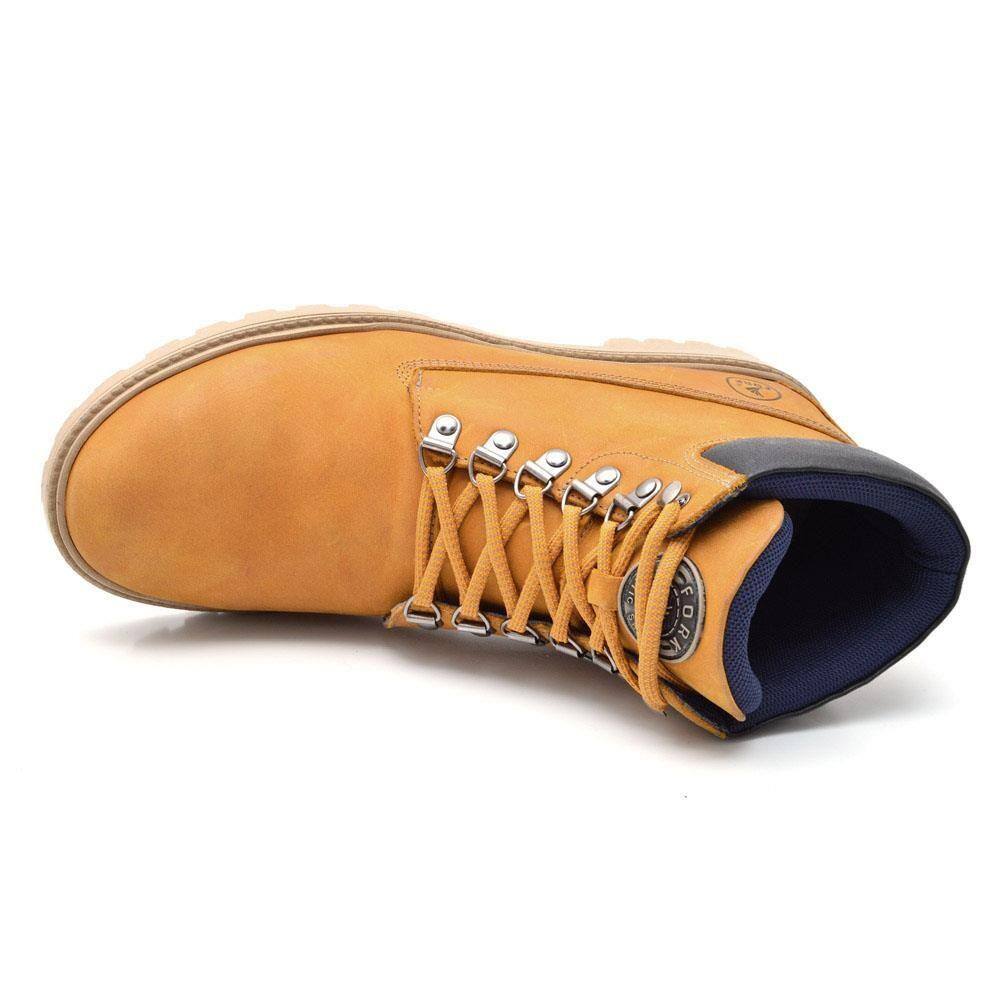 Bota Coturno Masculino em Couro Fork 10004 - 1 Amarelo | Casas Bahia