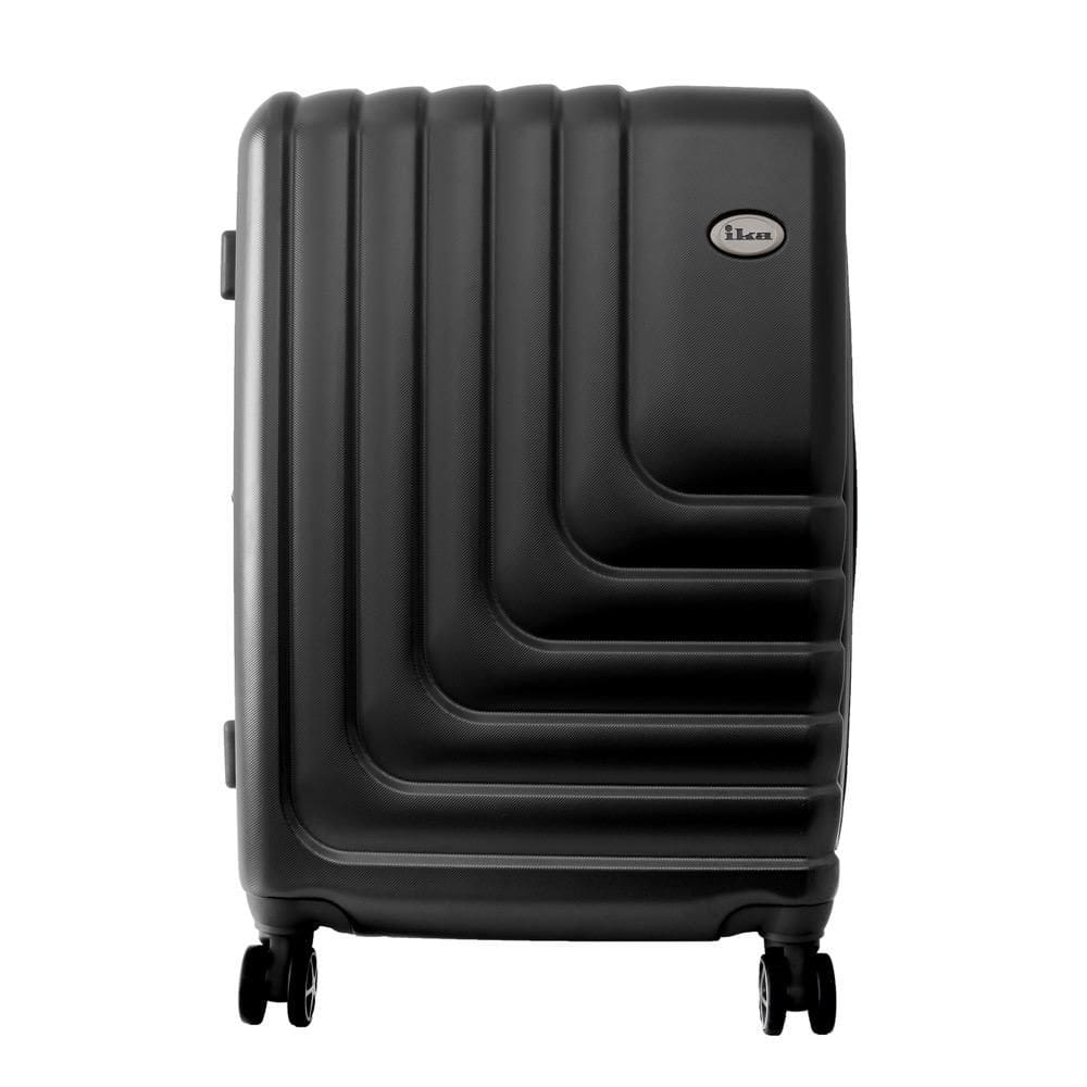 Mala de Viagem Grande Expansível em ABS IKA Flex, Cadeado TSA Embutido, Rodas Duplas 360º Preta