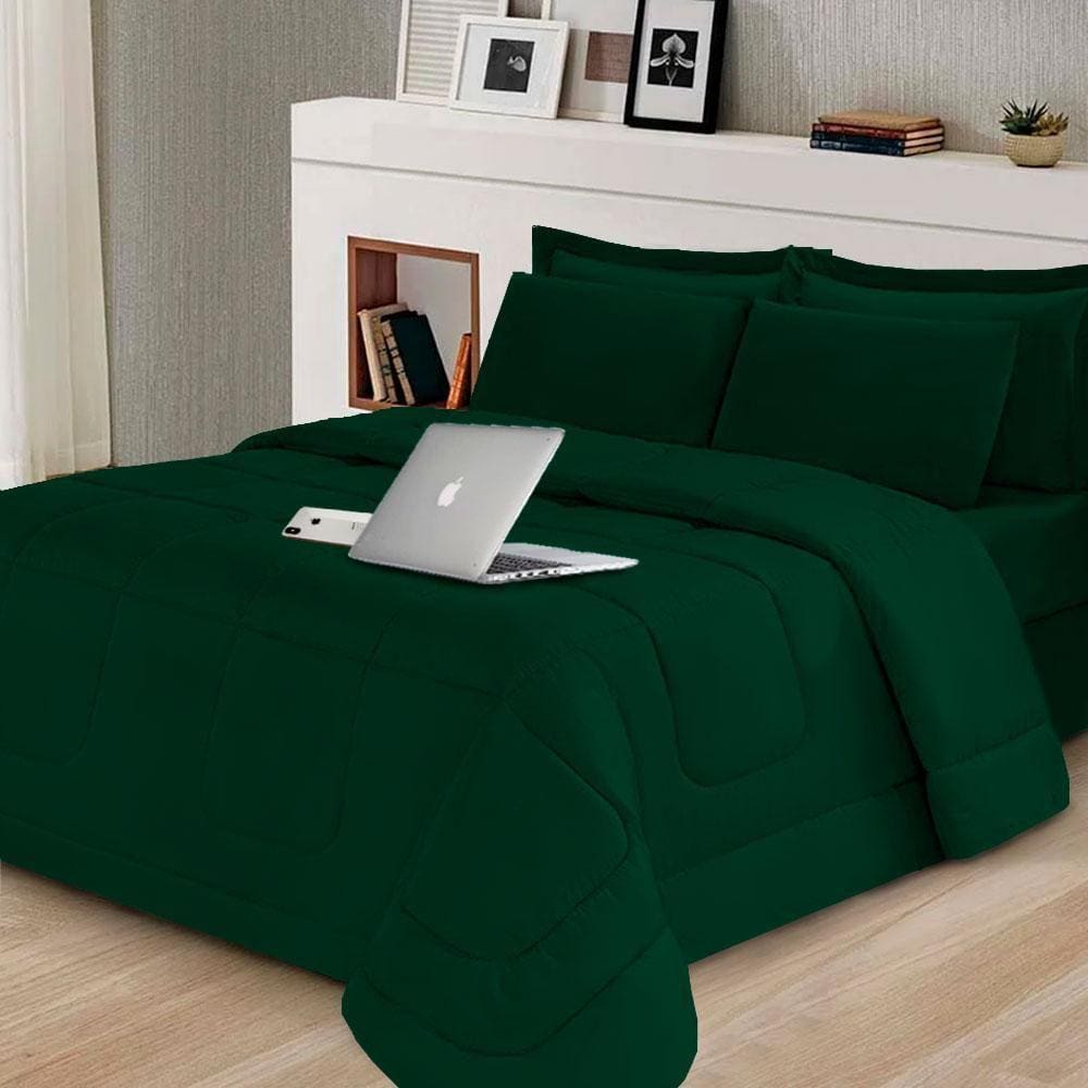 Jogo de cama Casal 6 peças com Edredom e Lençol Casa Dona