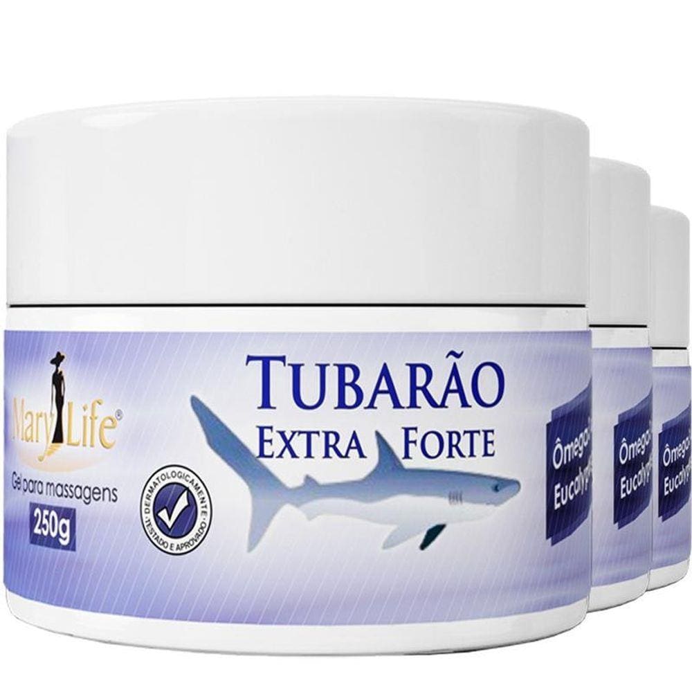 Gel Massageador Extra Forte Tubarão 3x250g Mary Life