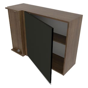 Armário Aéreo de Canto Glamy 1 Porta Rustic/Preto Madesa