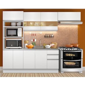 Cozinha Compacta Madesa Marselha 8 Portas 3 Gavetas (Sem Tampo e Pia)