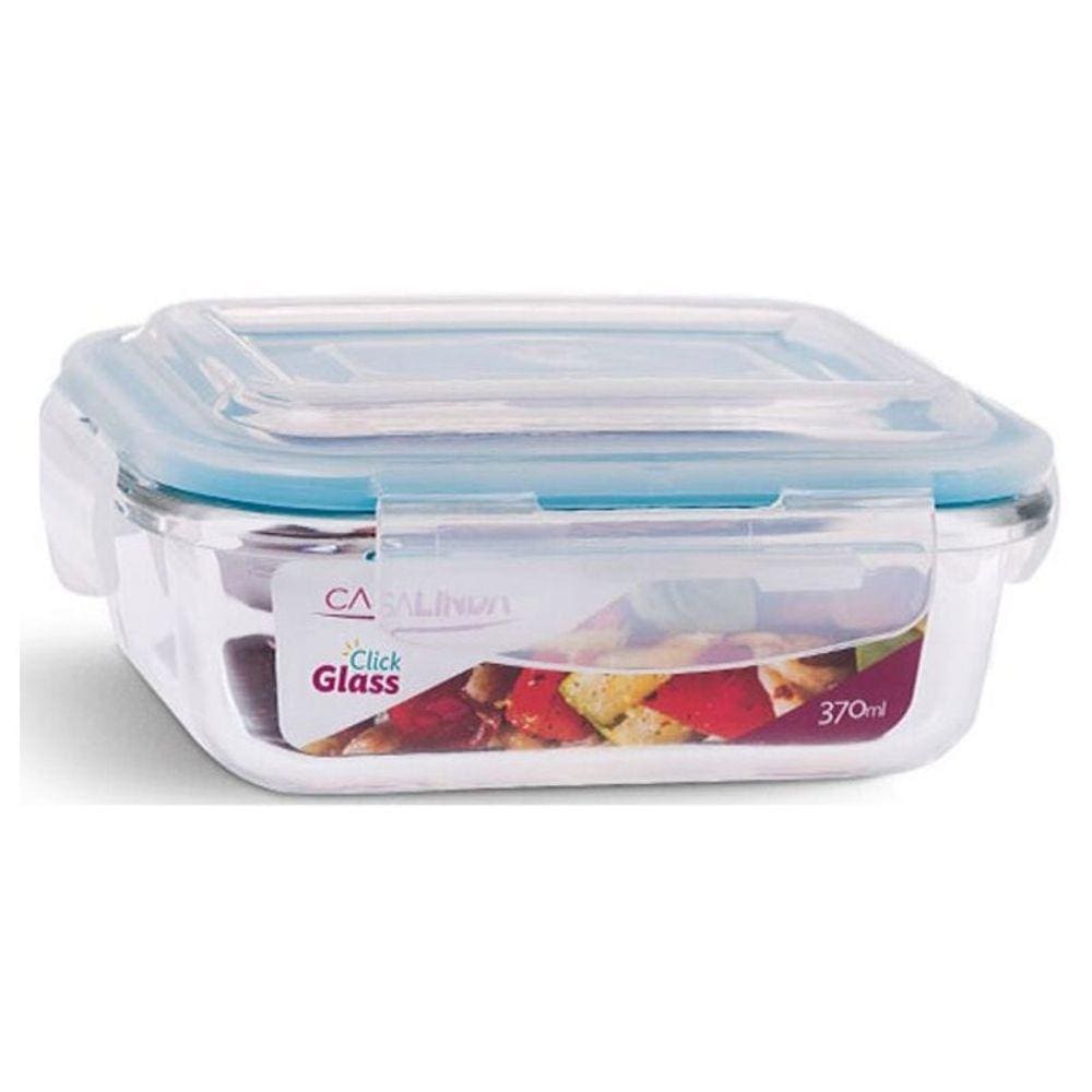 Pote Vidro Tampa Hermética Retangular 370ml Papinha Pequeno