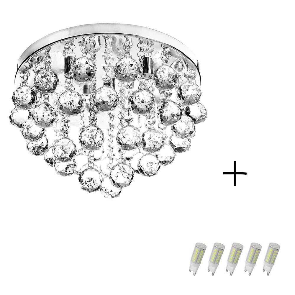 Lustre De Cristal - Legitimo Redondo Classic Round 32 X 25 com Lâmpadas 3000K (Branco Quente)