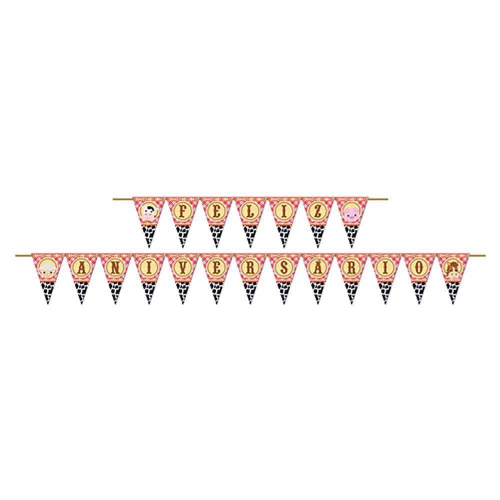 Faixa de Aniversário Decorativa Fazendinha Junco